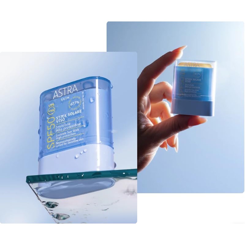 ASTRA Sonnenstick für das Gesicht SPF50, hoher unsichtbarer Schutz, dermatologisch