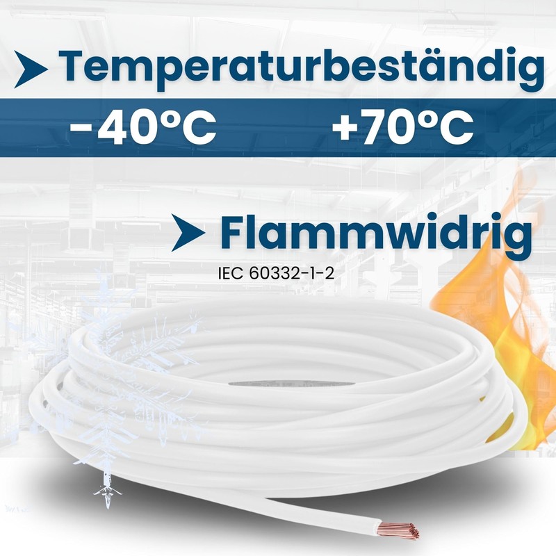 Kalitec 10 m H07V-K 1.5 mm² White Wiring Cable, Flexible