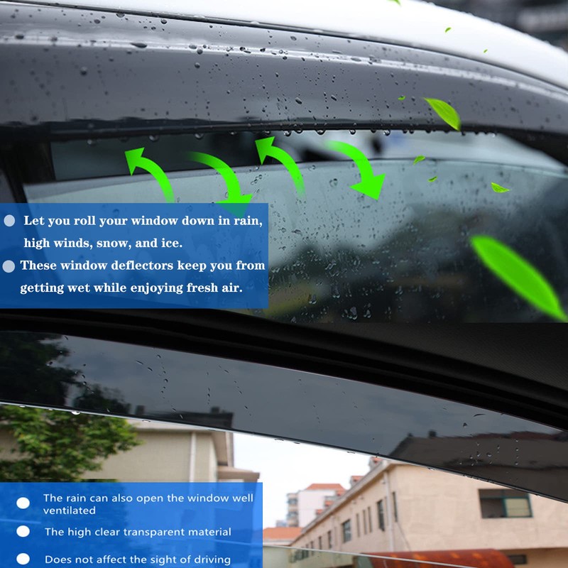 Tape On Side Window Visors Vent Deflectors Rain Guards for