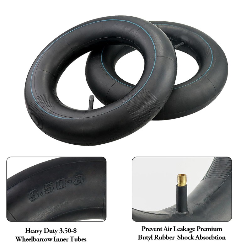 Pack of 2 3.50-8 Inner Tubes for Wheelbarrows, Wheelbarrow Tube,