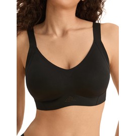 Wireless Jelly Bras for Women with Support and Lift - Full Coverage Seamless Bralette No Underwire - Padded T-Shirt Bra Black