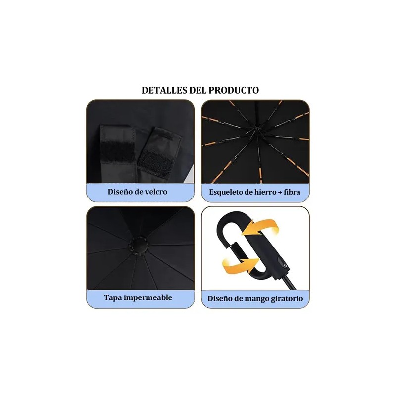 Paraguas Plegable Automático VABESSA con Protección UV y 10 Varillas