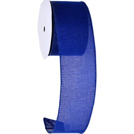 Meseey Rayal Blue Burlap Wired Edge Ribbon - 2.5 Inch x 10 Yards Rustic Jute Ribbon for Wedding Decor, Christmas Crafts, DIY Gift Wrapping, Holiday Wreaths & Royal Party Supplies