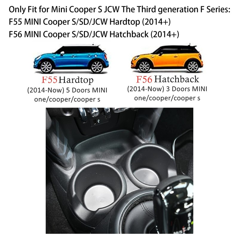 MINI F55 F56 Car Cup Coaster, 3PCS Universal Non-Slip Cup