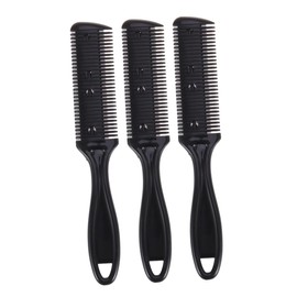 TOVINANNA 3pcs Hair Cutting Scissors Double-sided Razor Side Comb for Hair Thinning