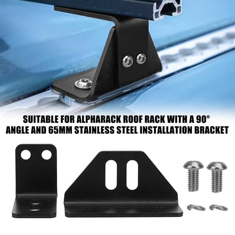 JERICMOTO Roof Rack Bracket Dual Adjustable M6/M8 90° 65mm Fit