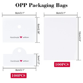 joycraft Jewelry Package Bags, 100Pcs Jewelry Display Bags for Small Business, White Clear Jewelry Pouch, Earring Display Hanging Bags for Selling, Jewelry Bags Set for Bracelets, Earrings, Key Chains