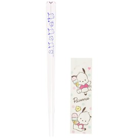 Sanrio 490565 Pochacco with Peachan's Clear Chopsticks Light Pink