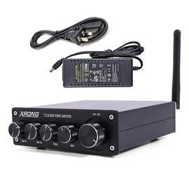 XRONG Subwoofer Amplifier Home Audio, Bluetooth Amplifier 5.0 Stereo,2.1 Channel Mini Hi-Fi Class D Integrated Amp 80 Watt x2+80 Watt for Home Outdoor Passive Speakers,Powered Subwoofer