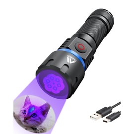 Minsk 365nm Black Light, 120W Flashlight USB Rechargeable, 2 Modes Powerful Lights for Pet Urine Detection, Resin Curing, Minerals, Blood Tracking, AC Leak