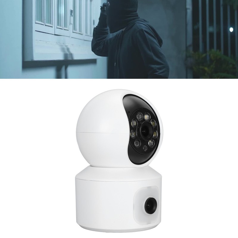 Home Security Camera Dual 2MP Lens Two Way Intercom WiFi