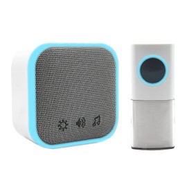 Uni-Com Wireless Portable Door Chime, 150m Operating Range, 30 Different Chimes, LED Chime Alert, 3 Operating Modes, Easy Install, White