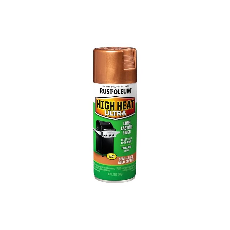 Rust-Oleum 241232 High Heat Ultra Spray Paint, 12 oz, Aged