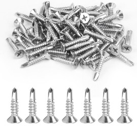 150 Pcs Self Drilling Screws for Metal, Stainless Steel Self Tapping Screws for Metalwork, Self Tapping Metal Screws, Flat Head Cross Countersunk Screws for Metal Roofing Sheets Screws(M4.2 * 19mm)