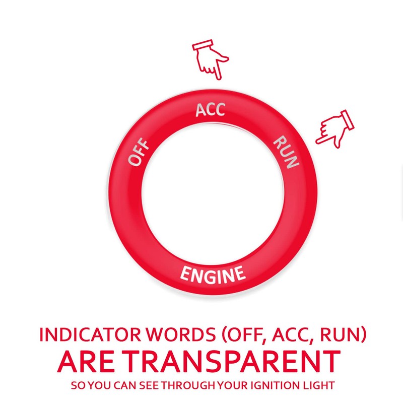 DECALEPIC Push Start Button Cover for Dodge Challenger Charger Durango