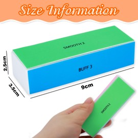 NICECONE 3 Pack 4 Way Nail Buffer for Natural and Acrylic Nails, Block Nail Files and Buffers Smoother Buffing Block Polisher Fingernail File Buffer for Buffing Shinning
