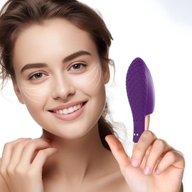 KELITE Portable Mini Facial Massage Ball, Waterproof Rechargeable Powerful Multifunctional Eye Face Finger and Neck Massager (Violet)