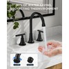 FORIOUS Matte Black Bathroom Faucets 3 Hole, 8 inch Widespread