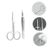 Outanaya 1Set Creative Eyebrow Scissor Tweezer Set Stainless Steel Brow