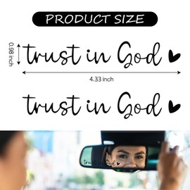 Wuyaoyao 2PCS Trust in God Car Rearview Mirror Stickers, Christian Decals, Auto Window Sticker for Women, Cute Auto Decal, Rear View Mirror Sticker Decoration, Car Accessories (Black)