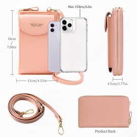 Damen Handy Umhängetasche, Leder Handytasche zum Umhängen mit Geldbörse Kartenfächer, Crossbody Umhängetaschen Geldbeutel Brieftasche Kleine Tasche Geschenke für Frauen zum Geburtstag Weihnachten