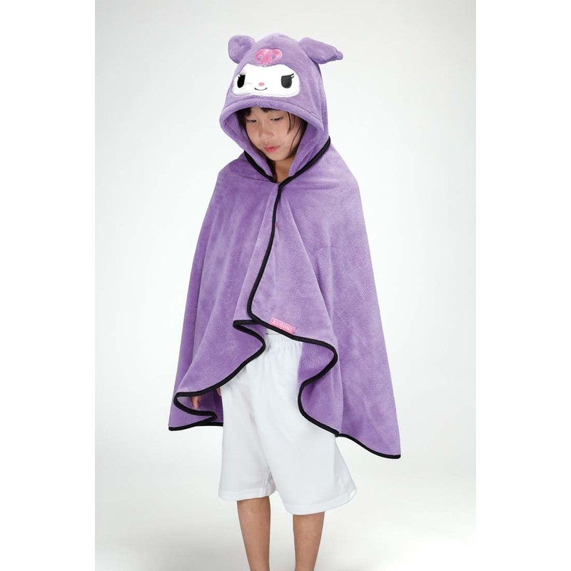 Skater BPO1-A Sanrio Water Absorption Quick-Drying Hooded Basponcho Kuromi Length