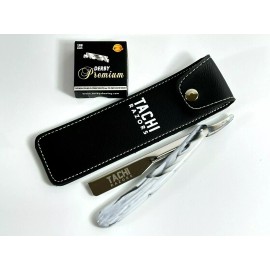 Tachi Barbero Afeitado Recto Navaja Barba Alineación Bigote Recorte + 100 cuchillas DB