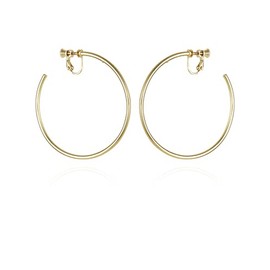 Vince Camuto Gold-Tone Large Open Hoop Clip On Earrings For Women