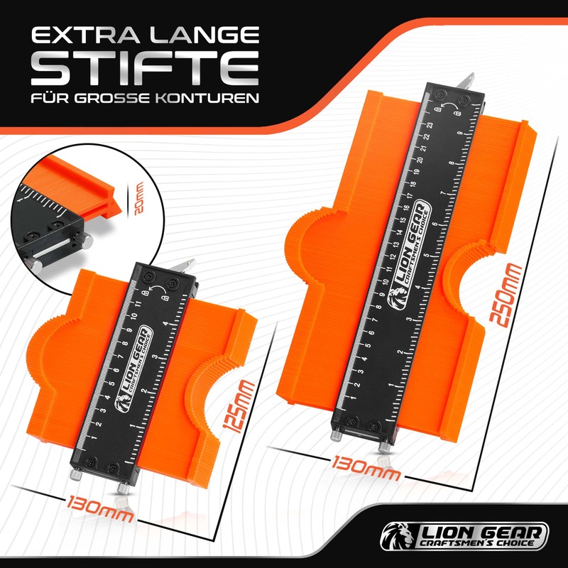 LION GEAR CRAFTSMEN'S CHOICE Contour Gauge Set 12.5 cm &