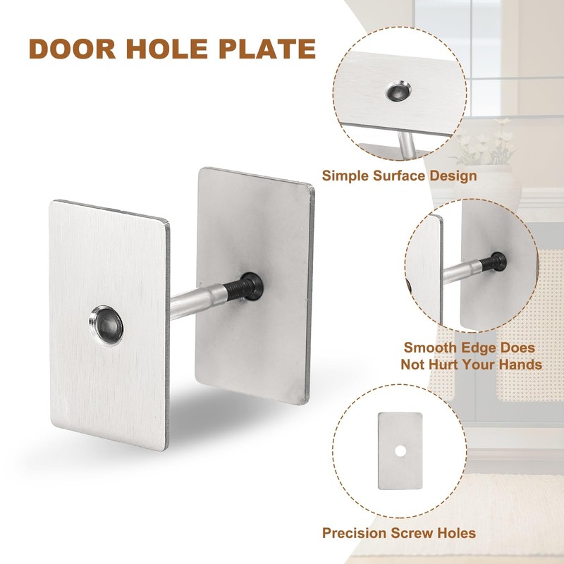 PATIKIL Door Hole Cover Plate, 50x30mm Stainless Steel Rectangle Deadbolt
