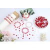LAIDANLA 1000pcs Red and White Pony Beads for Bracelet and