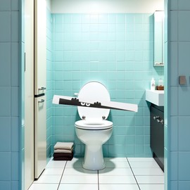 Black 3D Toilet Monster Funny Bathroom Seat Decor Removable Sticker Wall Art Decal Toilet Lid Decals Toilet Accessories