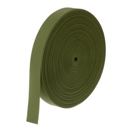 M METERXITY Flat Nylon Webbing Strap 1 Inch Wide 25 Yards Strong Nylon Strapping Upholstery Backpack Straps for Bags/Luggage/Cargo/Repairing/Indoor Outdoor [Army Green, 1.1mm Thk]
