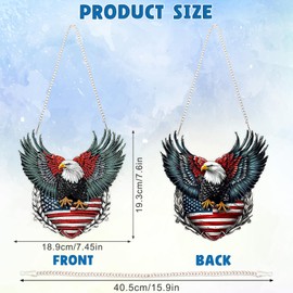 DOMROM 4TH of July Diamond Art Hanging Kit for Adult, Eagle Diamond Art Hanging Kit,Patriotic DIY Diamond Art, Independence Day Diamond Hanging Pendant, Window Pendants Garden Wall Hanging Ornament