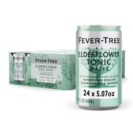 Fever-Tree Elderflower Tonic Water - Premium Quality Mixer - Refreshing Beverage for Cocktails & Mocktails. Naturally Sourced Ingredients, No Artificial Sweeteners or Colors - 5.1 Fl Oz Cans - Pack of 24