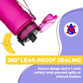 Water Bottle, Sports Water Bottle that Keep Water Cold, Canteens & Water Bottles for Adults, BPA Free Water Bottle, Leakproof Gym Water Bottles for Women & Men, Purple Water Bottle No Straw