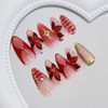24Pcs Fall Press on Nails Short Almond Fake Nails with