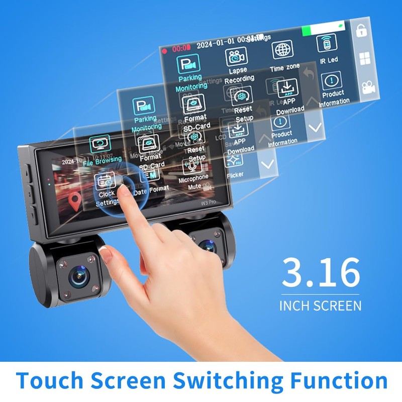4K Quad Dash Cam - Built-in GPS & WiFi -