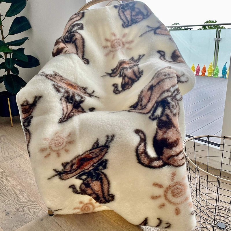 Wool Blanket Merino Cat Children's Room Blanket Bedspread