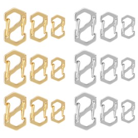 18pcs Double Opening Lobster Clasp, Silver & Gold Chain Necklace Shortener Clasp Stainless Steel Bracelet Clasps and Closures S Lock Jewelry Clips Connectors for DIY Jewelry Making