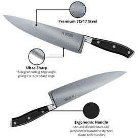 Yatoshi Black Chef Knife - Ultra Sharp High Carbon Stainless Steel