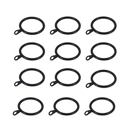 Lansonee 24 Pack Metal Curtain Rings, 30mm Internal Diameter Eyelets for Curtain Poles, Rods and Drapery-Black