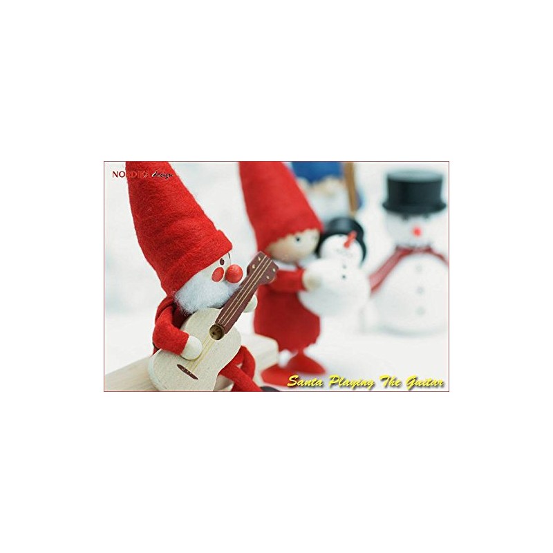 [Nordika Nisse norudyika nisse] christmas wooden doll (Guitar with Santa/nrd120068)