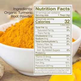 Kevala Cúrcuma Orgánica en Polvo - 454 g, Curcuma en Polvo Sin Gluten