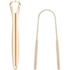 2 cepillos para lengua, resistentes, reutilizables, de acero inoxidable, herramientas