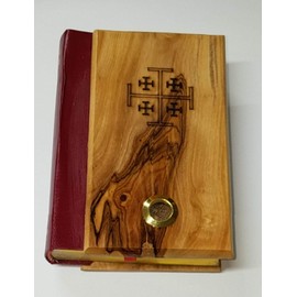 Bethlehem Gifts TM Olive Wood Bible La Santa Biblia Red-Letter King James Version Old and New Testament (Spanish Version)
