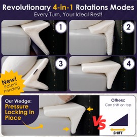 XetraDesign Bed Wedge Pillow for Headboard Gap Up to 7", Triangle Wedge for Headboard Gap, Bed Gap Filler, Mattress Gap Filler, Space Filler, Corner Pillow, White Cal-King 72"