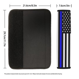 Xalvoria 2-Pack USA Flag Thin Blue Line Seat Belt Pads for Cars SUVs Trucks
