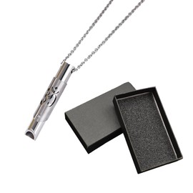 GegXcn Breathing Necklace with Resistance, Anxiety Necklace for Stress Reduce & Meditation, Portable Breath Exercise Tool Stainless Steel Whistle, Anxiety Gifts for Men & Women (Gift Box)
