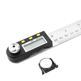 VOANZO 8 inch/200mm Stainless Steel Ruler Protractor Angle Measurement Tool Digital Angle Finder for Cartography Measurement